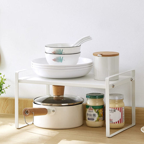 HighFree 16 inch Metal Kitchen Cabinet Countertop Organizer Rack, Counter Spice Organizer Rack, Cupboard Stand Pantry Shelf, RV Space Saving Shelf (L16" X W8" X H9.4")