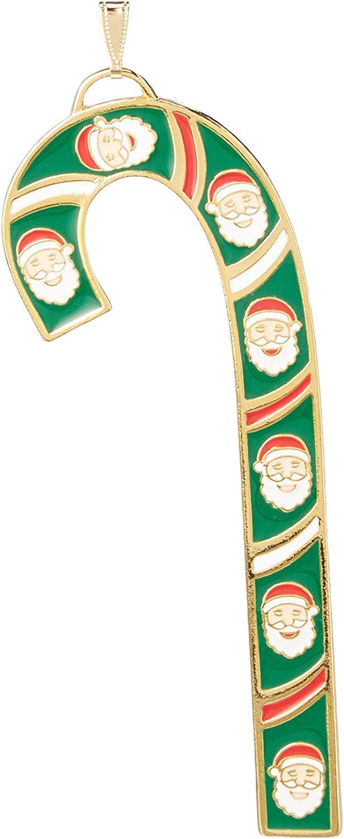 Wallace 2019 Gold-Plated & Enameled Candy Cane (Santas) -39th Edition Holiday Ornament