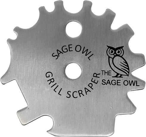 Sage Owl BBQ Grill Scraper Tool - Gadgets for Women - Dishwasher Safe Bristle Free BBQ Grill Brush Alternative - Mens Stocking Stuffer Ideas