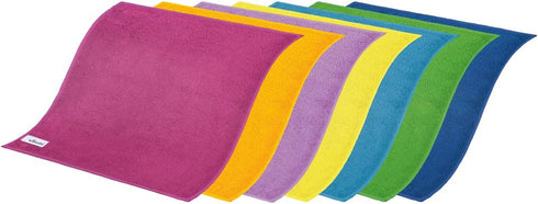 Vileda Microfibre Colors, Panni in Microfibra, Lavabili in Lavatrice, Riutilizzabili, Multicolore, 30x30 cm, 8 Pezzi