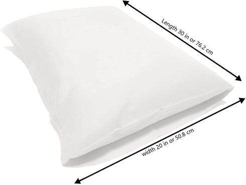 100% Egyptian Cotton Percale Bed Pillow Standard Pillowcase Long-Staple Combed Pure Natural, Pillows for sleeping, Silky Soft & Smooth- White- Pack of 2 Almohada