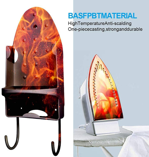 Oranlife Ironing Board Hanger Wall Mount Electric Iron Holder Ironing Board Rack Household Bathroom Shelf - for Max 5 inch Width - Black