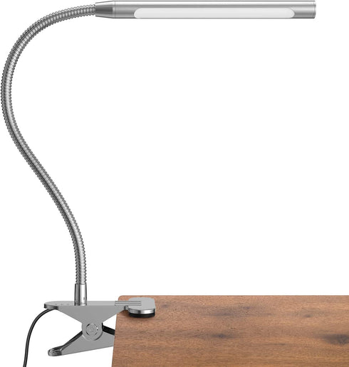 LEPOWER Led Clip on Light, Book Light for Reading in Bed, 4W Reading Light 3 Color Temperature Settings Stepless Adjustable Brightness Clip Lamp for Desk, Bed Headboard, Computer and Piano