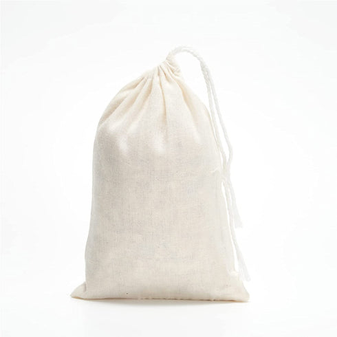 FOCCIUP 50 Pcs 6x8 Inches Cotton Drawstring Bags Reusable Muslin Cotton Bags Sachet Bag Jewelry Pouch for Party Wedding Home Supplies