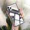 LUVI Square for iPhone 13 Pro Max Mirror Case for Women Makeup Cute Luxury Glossy Glass Mirror Back Design Cover with Silicone Bumper Slim Thin Case for iPhone 13 Pro Max 6.7 inch