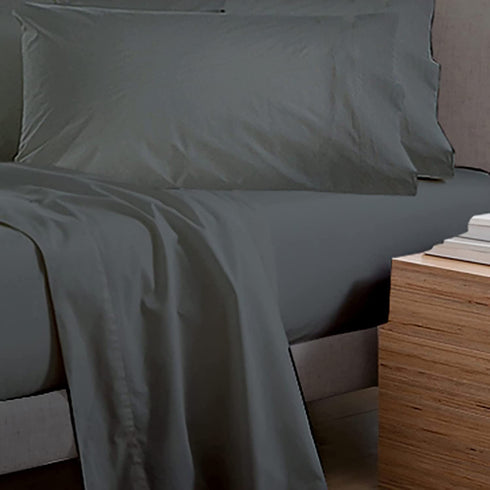 Cathay Home 108072-FT Fitted Sheet, Twin, Gray