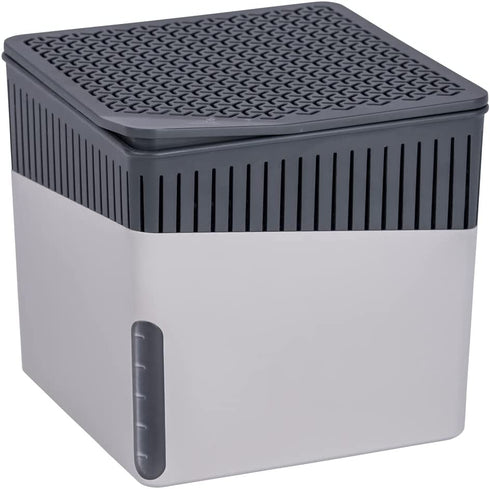 WENKO Portable Dehumidifier, Compact and Rechargeable, Moisture Absorber for Bathroom, Bedroom, Garage, Closet, 2800 Cubic Feet, 2.2lbs, Gray, 6.18 x 6.5 x 6.5, Large