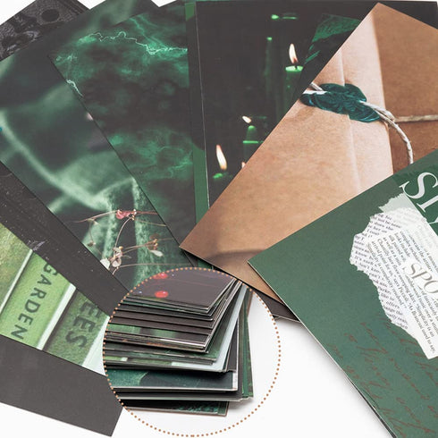 Menoeceus 50PCS Green Aesthetic Pictures Wall Collage Kit, Dark Magic Indie Room Decor, Wall Art Print for VSCO Girl, Boho Wall Collage Kit, Picture Collage Kit for Dorm Posters