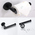 mafffoliverr Bathroom Hardware Set, Hand Towel Ring and Toilet Paper Holder for Bathroom Towel Rack Towel Hanger Wall Mounted Bathroom Fixtures (Black)