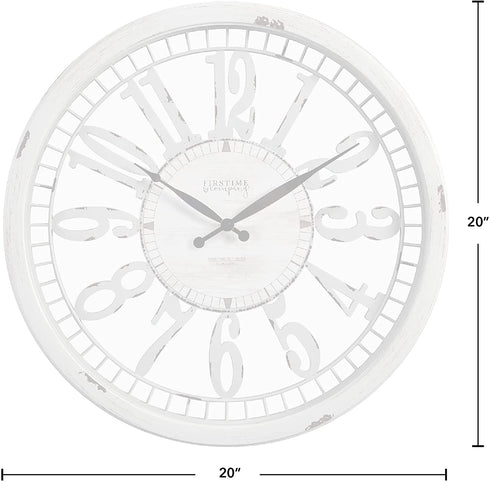 FirsTime & Co. Whitney Wall Clock, 20", Antique Cream