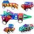 MAGBLOCK 4 Pieces Wheels Set, Compatible with Other Brands of Standard Size Square Shape with Hole Magnetic Blocks, are not Suitable to Magnetic Tile Without Hole, Wheels Bases for Kids/Toddler Toys