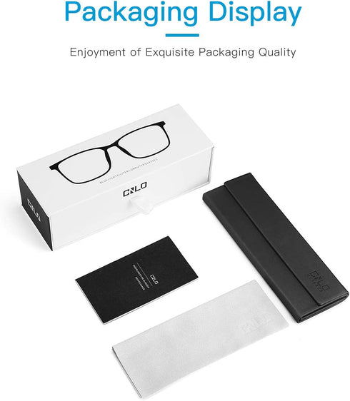 CNLO Blue light blocking Glasses,Computer Glasses,Radiation protection Gaming Glasses,For UV Protection, Anti Eyestrain,Lightweight Frame Eyewear,Men/Women (Crystal)