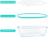 Glass Meal Prep Containers - Food Prep Containers with Lids Meal Prep - Food Storage Containers - Lunch Containers Portion Control Containers Airtight - Bpa-Free (3 set Container)