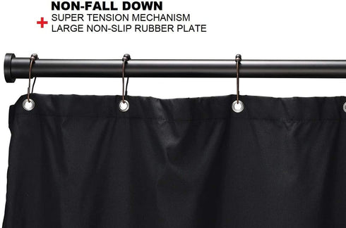 BRIOFOX Tension Curtain Rod 27-43 Inches, Rust-Resistance Shower Curtain Rod for Windows or Doorways, Matte Black