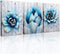 Canvas Wall Art for living room family bedroom Wall Decor modern wall decorations for kitchen Canvas art cactus blue flowers wall pictures Artwork 12" x 16" 3 Piece bathroom Home Decoration painting