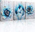 Canvas Wall Art for living room family bedroom Wall Decor modern wall decorations for kitchen Canvas art cactus blue flowers wall pictures Artwork 12" x 16" 3 Piece bathroom Home Decoration painting