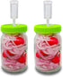Fermentation Jars Kit - Included 2 Wide Mouth 36Oz Mason Jars, 2 Airlocks & Plastic Lids kit, Used to Make Sauerkraut, Kimchi, Pickles, Fermented Probiotic Foods, etc (Mason Jars Kit, Green Lid)