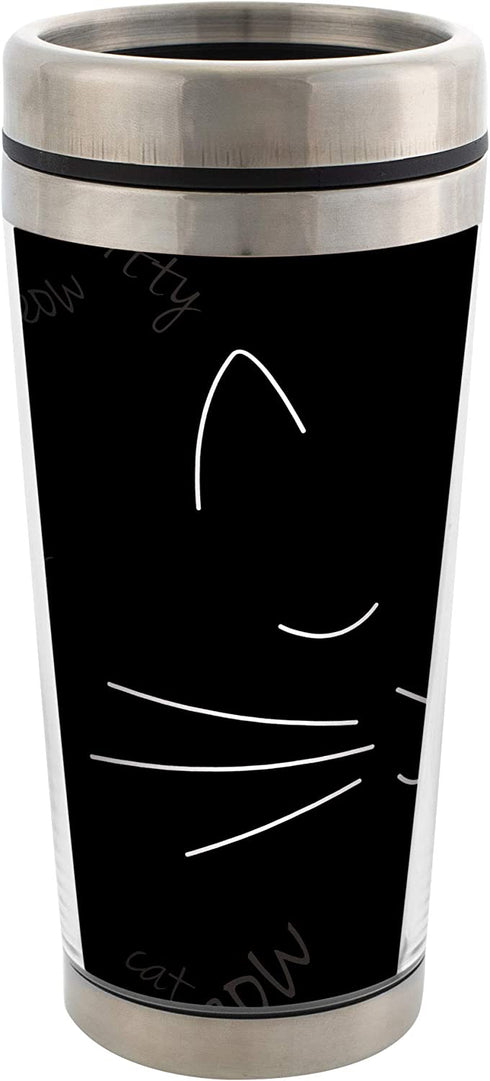 Cat Face Stainless Steel 16 oz Travel Mug with Lid