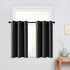 MRTREES Blackout Tier Curtains Black 24 inch Length Kitchen Tiers Short Cafe Curtains Triple Weave Bathroom Small Window Treatments Grommet Top 2 Panels