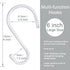 HiGift 16 Pack Bag Hooks for Closet Rod, Vinyl Coated 6 Inch Large S Hooks for Hanging Clothes, Non Slip Purse Hanger Hooks Heavy Duty for Hanging Purse, Handbag, Jeans, Belts, Towels, Plants - White