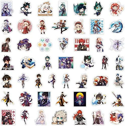 shubiao Genshin Impact Stickers 100pcs Game Stickers for Teens Kids Adults Vinyl Waterproof Stickers for Laptop Water Bottle Skateboard