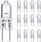 GY6.35 Halogen Light Bulbs 12 Volt 35 Watt, 12 Pack 2 Pin GY6.35 Base Bulb, Replacement T4 Tubular JCD Type Bulb for Ceiling Lights, Table Lamp, Chandelier, 2700K Warm White, Dimmable