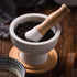 Porcelain Mortar and Pestle Pill Crusher,Spice Grinder,Herb Bowl,Pesto Powder Gift Ideal with Anti-Slip Base and Grip Molcajete for Seasoning,Paste and Guacamole.