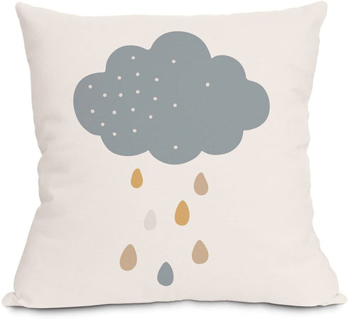 Ailansnug Boho Sun and Moon Clouds and Rainbows Kids Throw Pillow Case Modern Art Pillow Cover for Living Room Bedroom Home Minimalist Decorations 18"x 18", 4 Pack No Pillows
