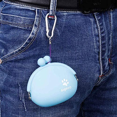 fidget pencil 2 Pack Silicone Dog Treat Bag Pet Treat Pouch, Fashion Portable Small Dog Training Container Coin Purse Key Case Coin Pouch(Blue and Green)