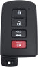 Smart Replacement Key Fob Cover Case fit for 2019 2018 2017 Toyota Highlander Avalon Camry Corolla RAV4 Keyless Entry Key Fob Shell (Black)
