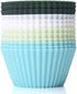 TeaRoo Silicone Baking Cups, Reusable Cupcake Muffin Liners Non-Stick Cup Cake Molds Tin Cup, Pack of 12 Standard Size Cupcake Holder