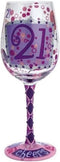 Enesco GLS11-5538M 21st Birthday Wine Glass, 15 oz, Multicolor
