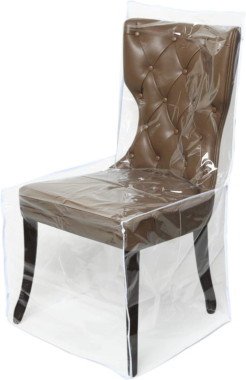 Zipcase 2 Packs All Cover in Plastic Dinning Chair Covers - Heavy Duty Clear Chair Protectors Keep Your Dinning Chair Away from Water Dust Paws and Claws