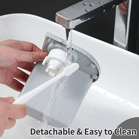 Toothbrush Holder Wall Mounted with Automatic Toothpaste Dispenser 4 Waterproof Toothbrush Slots with Dust-Cover 2 Magnetic Cups and Mini Drawer for Bathroom Shower