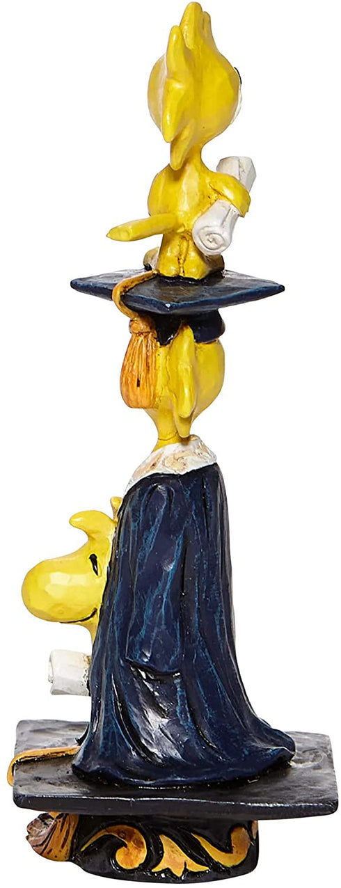Enesco Peanuts by Jim Shore Graduation Woodstocks Stacked Miniature Figurine, 3.75 Inch, Multicolor