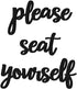 Please Seat Yourself Bathroom Sign 4 Pieces DIY Farmhouse Rest Room Wall Decor Funny Signs for Door Rustic Design Relax Quotes and Sayings for Family and Kids Decorations Wooden Waterproof BLACK