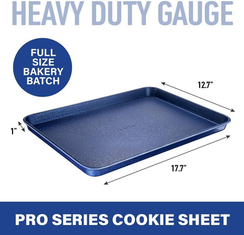 Granitestone Bakeware Nonstick Cookie Sheet XL Baking Tray, Even Heat & Non-Warp Technology, Ultra Nonstick Mineral Coating & Dishwasher Safe, Pro Heavy-Duty Chef™s Bakeware 17.7? x 12.7? Full Sized