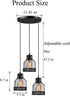Licperron Pendant Light Fixtures 3-Light, Kitchen Light Fixtures, Edison Metal Caged Vintage Hanging Pendant Fixture for Kitchen Dining Room Bar Hotel, E26 Base