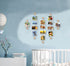 BLONGANG Hanging Photo Display Wood Picture Photo Frame Room Wall Decor with 10 DIY Natual Pine Wood and 33 feet DIY Twine String and 50 Wood Clips and 10 Self Adhesive No Holes Drilling