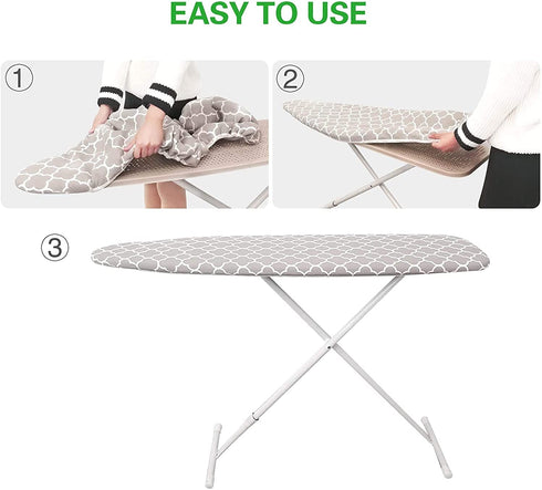 SUNKLOOF Extra Thick Ironing Board Cover and Pad, Resist Scorching and Staining, 15x54 Reflective Silicone Ironing Board Cover, Elastic Edges, 4 Fasteners, Large Protective Scorch Mesh Cloth