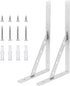 Solid Shelf Brackets 12 Inch,L Brackets Heavy Duty Shelf Brackets,Stainless Steel Angle Bracket Max Load 440lbs,Pack of 2 (Silver)