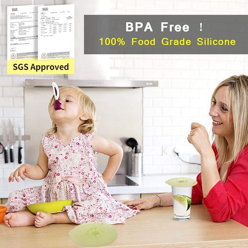 Silicone Lids Covers - Microwave Food Cover for Bowls,Cups,Pots,Pans Food Safe BPA Free Silicone Bowl Covers Easy to Clean and Storage