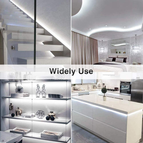 White LED Strip Light, Dimmable 12 Volt LED Light Strip White, 6000K Daylight Super Bright LED Tape Lighting, for Bedroom, Kitchen, Closet, Under Cabinet, Vanity Mirror, Indoor Only, CT Capetronix
