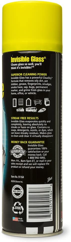 Invisible Glass 91164-3PK Premium Glass Cleaner 19-Ounce Can - Case of 3, 57. Fluid Pack
