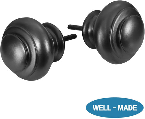 H.VERSAILTEX Window Curtain Rods for Windows 48 to 84 Inches Adjustable Decorative 3/4 Inch Diameter Single Window Curtain Rod Set with Classic Finials, Pewter Finishing