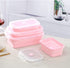 4-piece Collapsible Silicone Lunch Box, Portable Food Storage Container Outdoor Picnic Box Space Saving, Microwave, Dishwasher and Freezer Safe 350/500/800/1200mL350/500/800/1200mL(Pink)