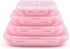 4-piece Collapsible Silicone Lunch Box, Portable Food Storage Container Outdoor Picnic Box Space Saving, Microwave, Dishwasher and Freezer Safe 350/500/800/1200mL350/500/800/1200mL(Pink)