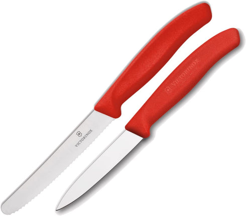 Victorinox Pillow Packs 4 3¼" Paring Red 4.5 Inch Swiss Classic Utility Knife with Round Tip, 8.66 x 0.83 x 0.47 inches