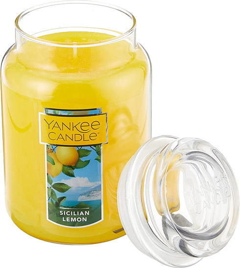 Yankee Candle Sicillian Lemon Scented Premium Paraffin Grade Candle Wax with up to 150 Hour Burn Time, Large Jar