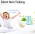 Kids Alarm Clocks, Analog Dinosaur Wall Clock for Kids Room Decor, Desk Clock Non Ticking Dinosaurs Decals for Bedroom Decoration,Blue